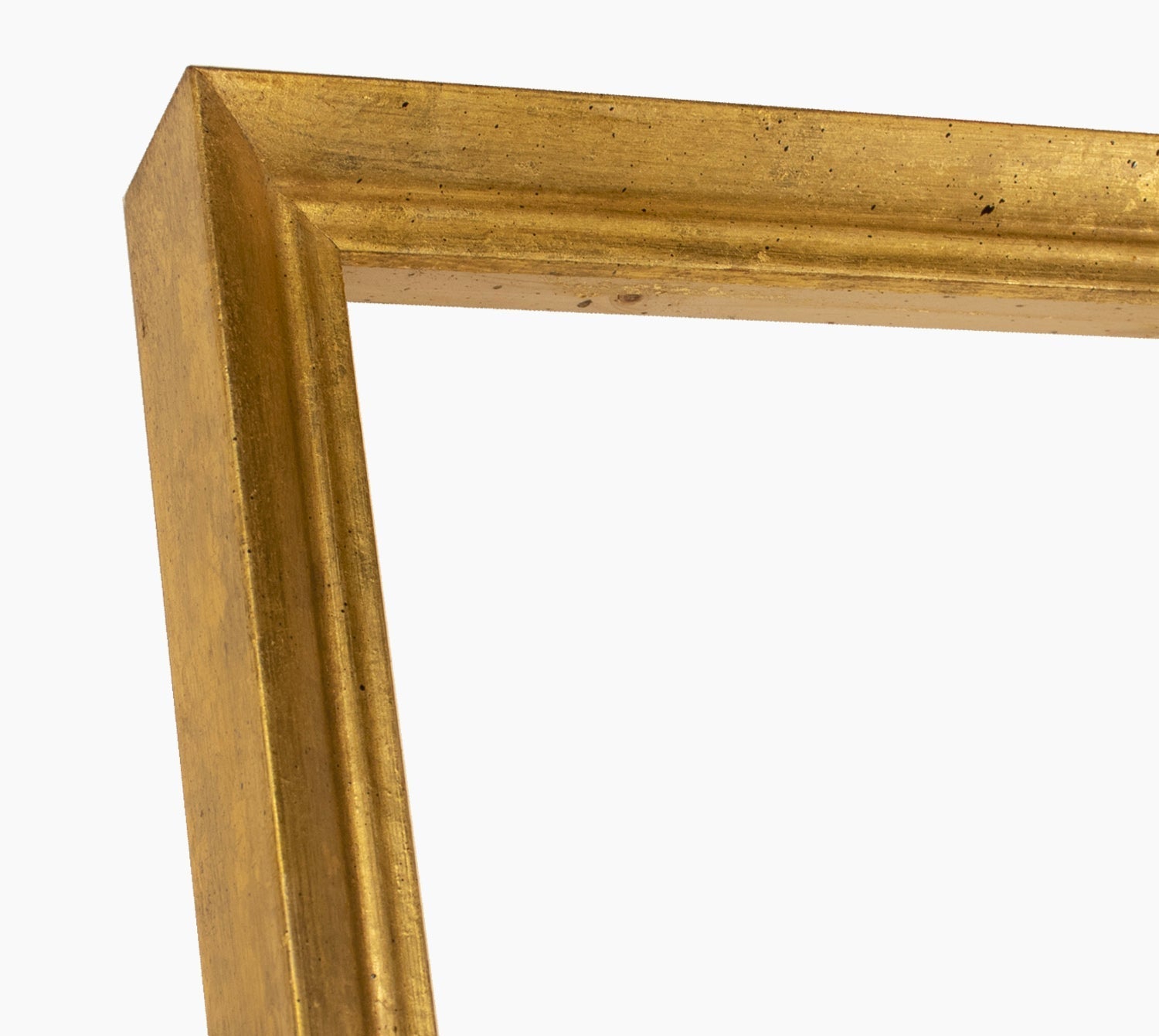 Aste per cornici in legno con foglia d'oro misura profilo 42x26 mm