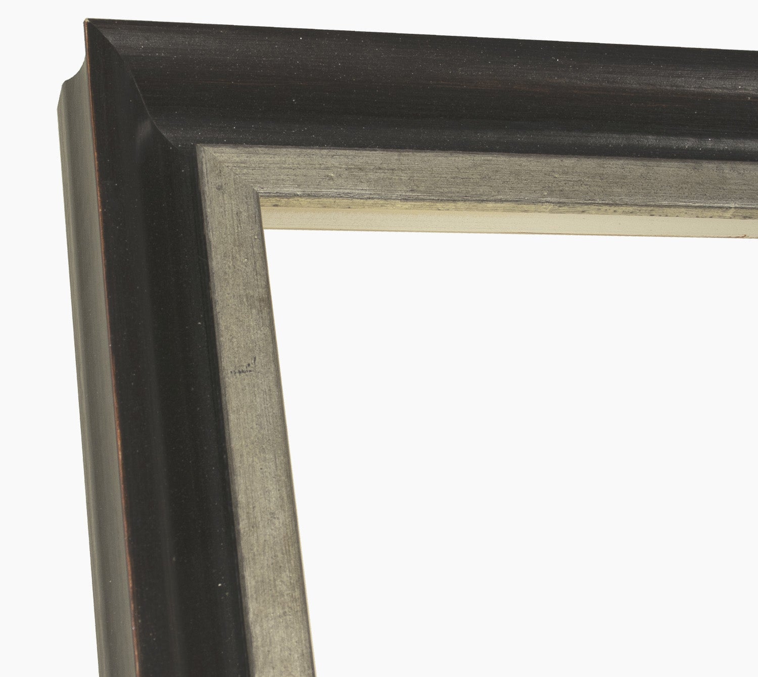 229.602 cornice in legno nero con filo d'argento profilo misura 45x45 –  Lombarda cornici s.n.c.
