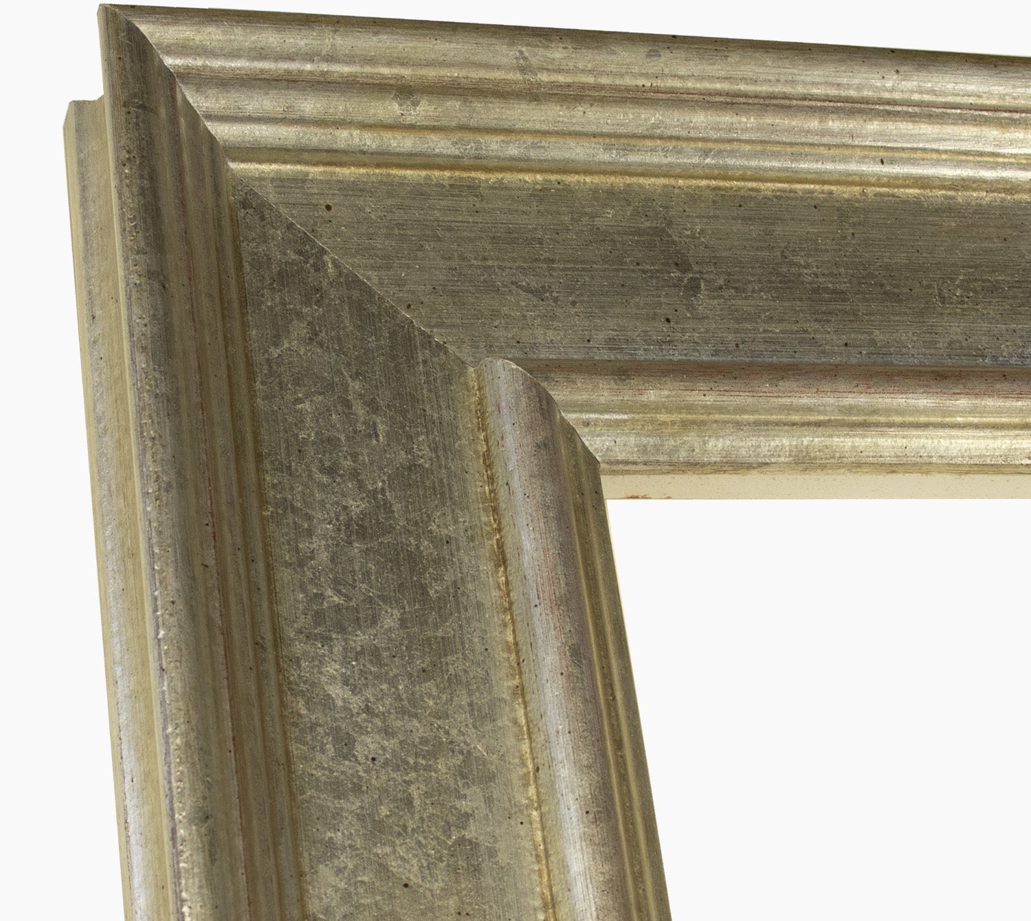 740.011 cornice in legno in foglia argento misure profilo 100x50 mm –  Lombarda cornici s.n.c.
