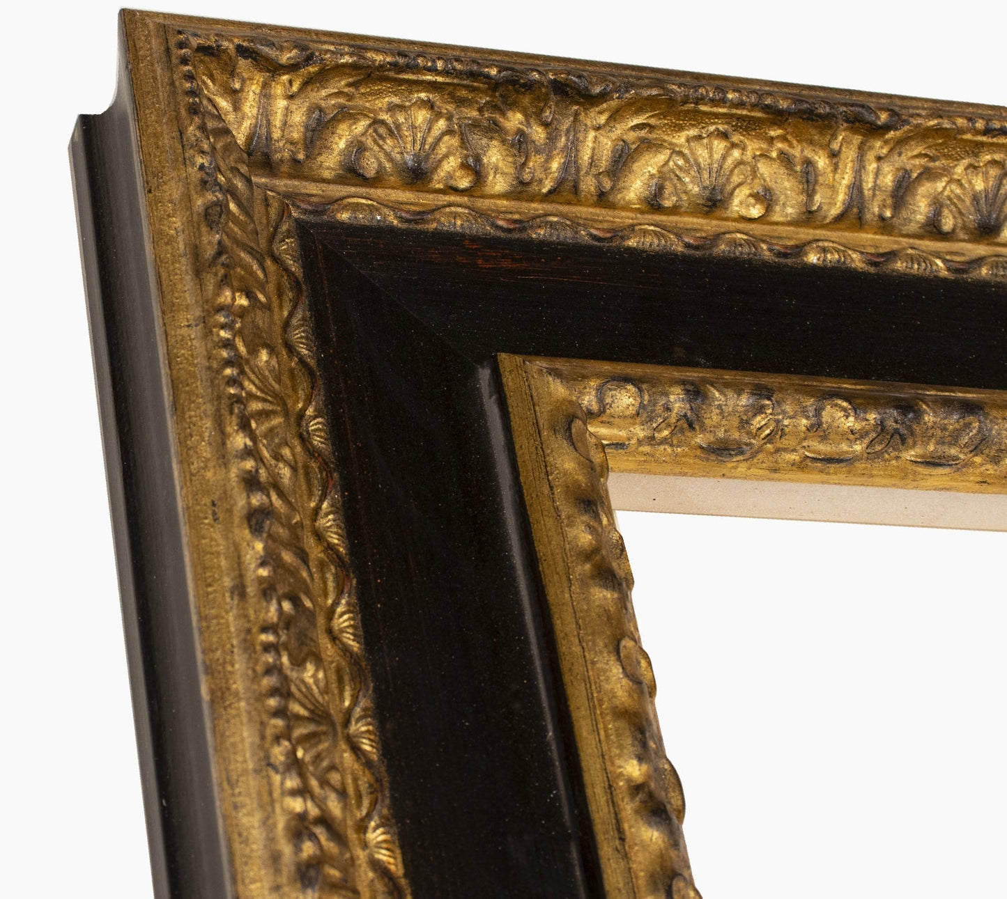 743.601 cadre en bois à la feuille d'or à gorge noire mesure de profil 100x53 mm Lombarda cornici S.n.c.