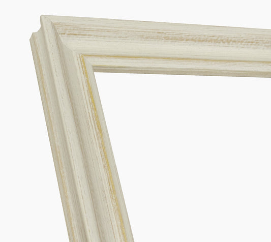 145.915 cornice in legno ocra fondo bianco con profilo misura 35x30 mm Lombarda cornici