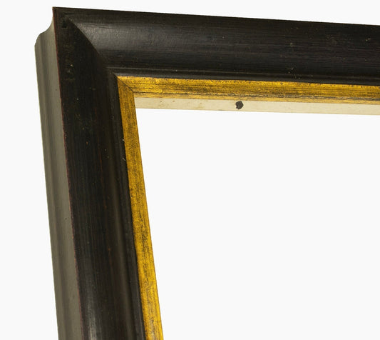227.601 cadre en bois noire à cire avec fil d'or mesure de profil 45x45 mm Lombarda cornici