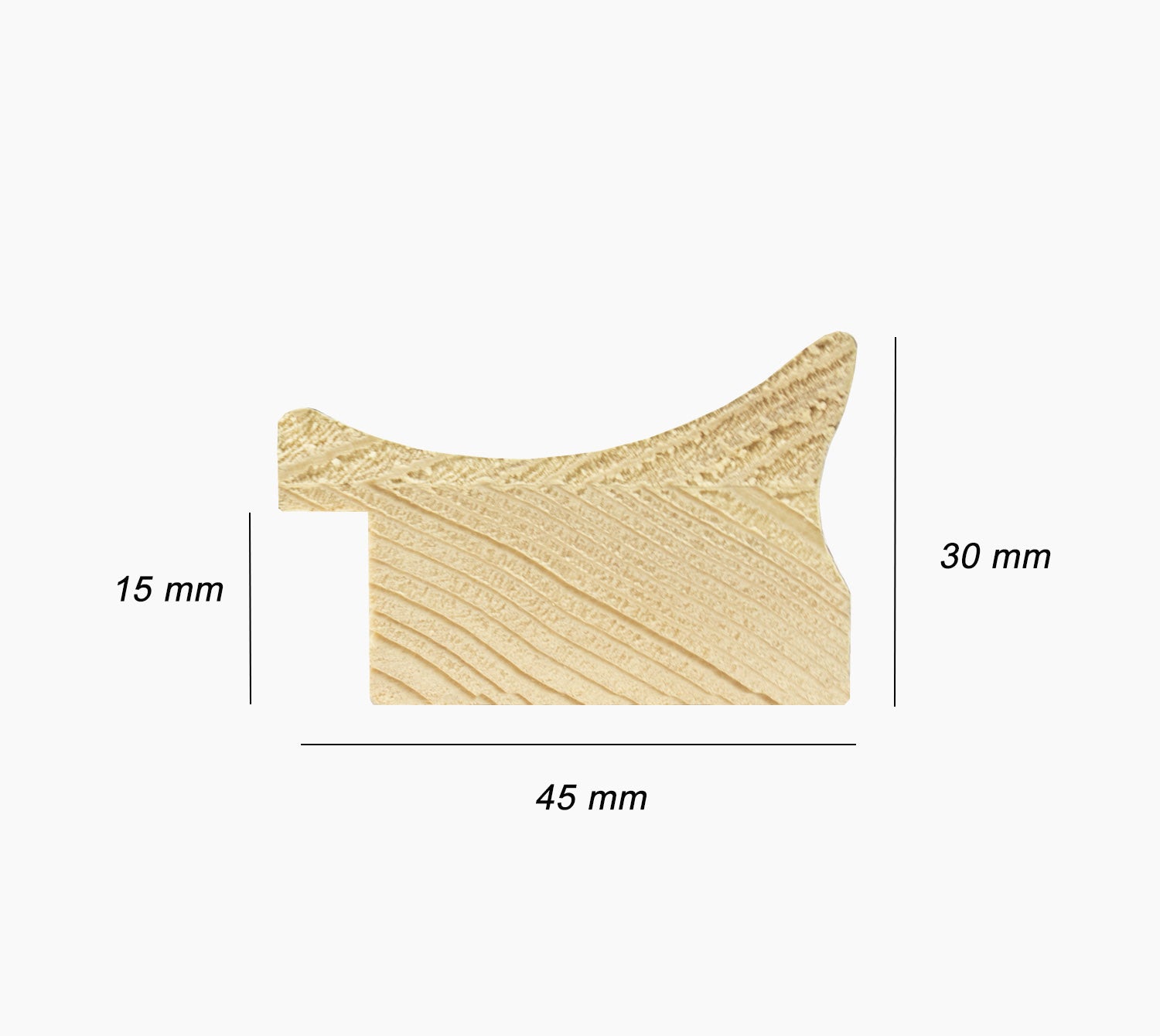 298.010 cadre en bois à la feuille d'or mesure de profil 45x30 mm Lombarda cornici S.n.c.