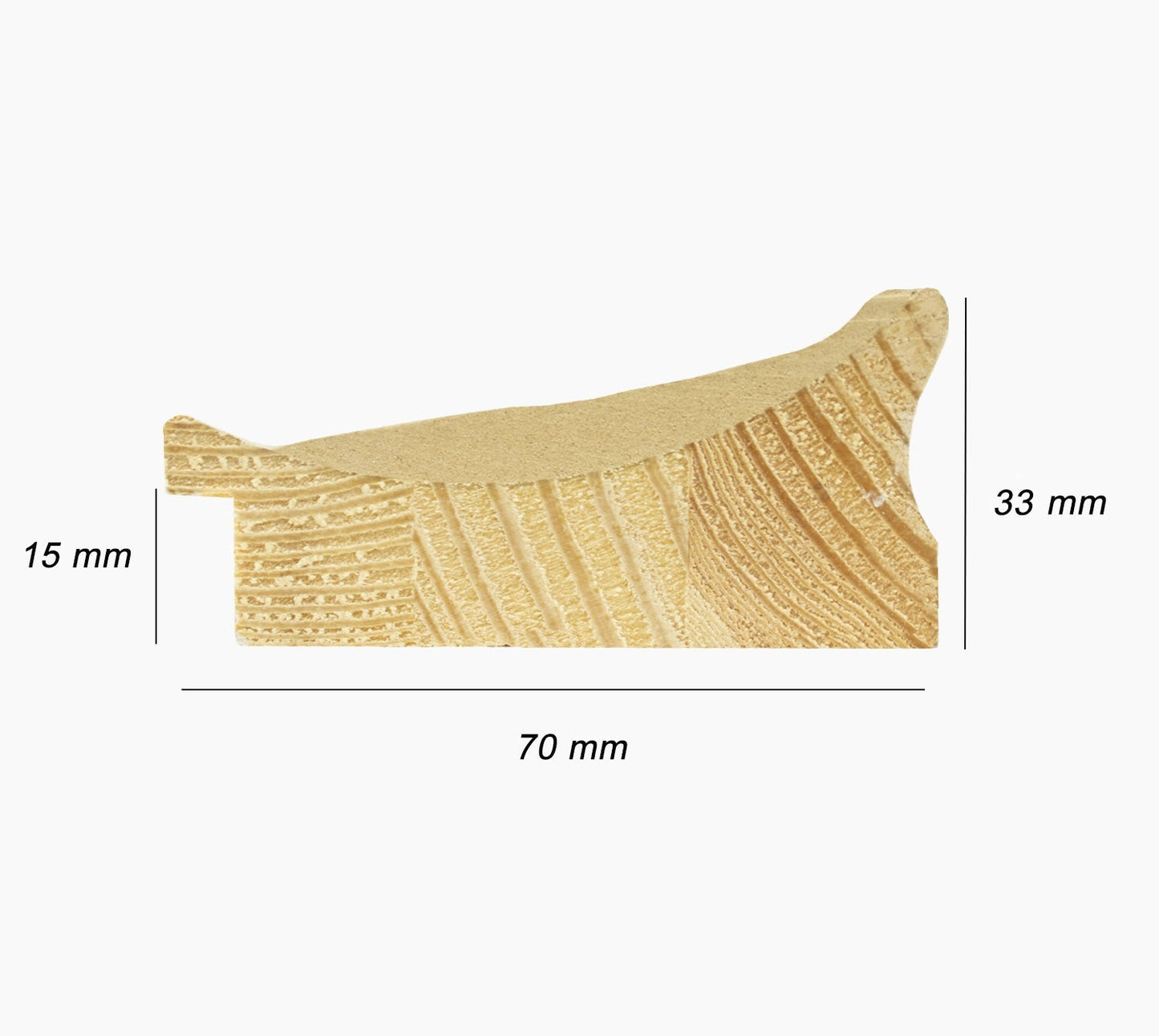 301.011 cadre en bois à la feuille d'argent mesure de profil 70x33 mm Lombarda cornici S.n.c.