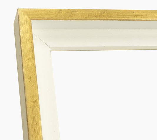 305.7998 cadre en bois blanc et or mesure de profil 40x35 mm Lombarda cornici S.n.c.