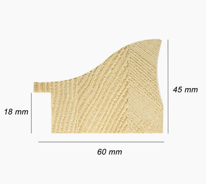 345.453 cornice in legno carta da zucchero e argento misura profilo 60 –  Lombarda cornici s.n.c.
