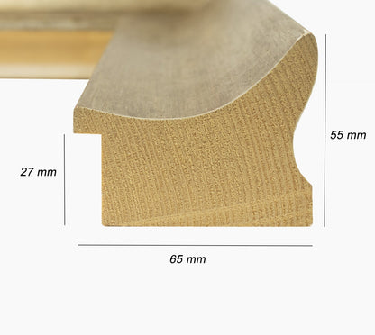 444.231 cadre en bois à la feuille d'argent antique mesure de profil 65x55 mm Lombarda cornici S.n.c.