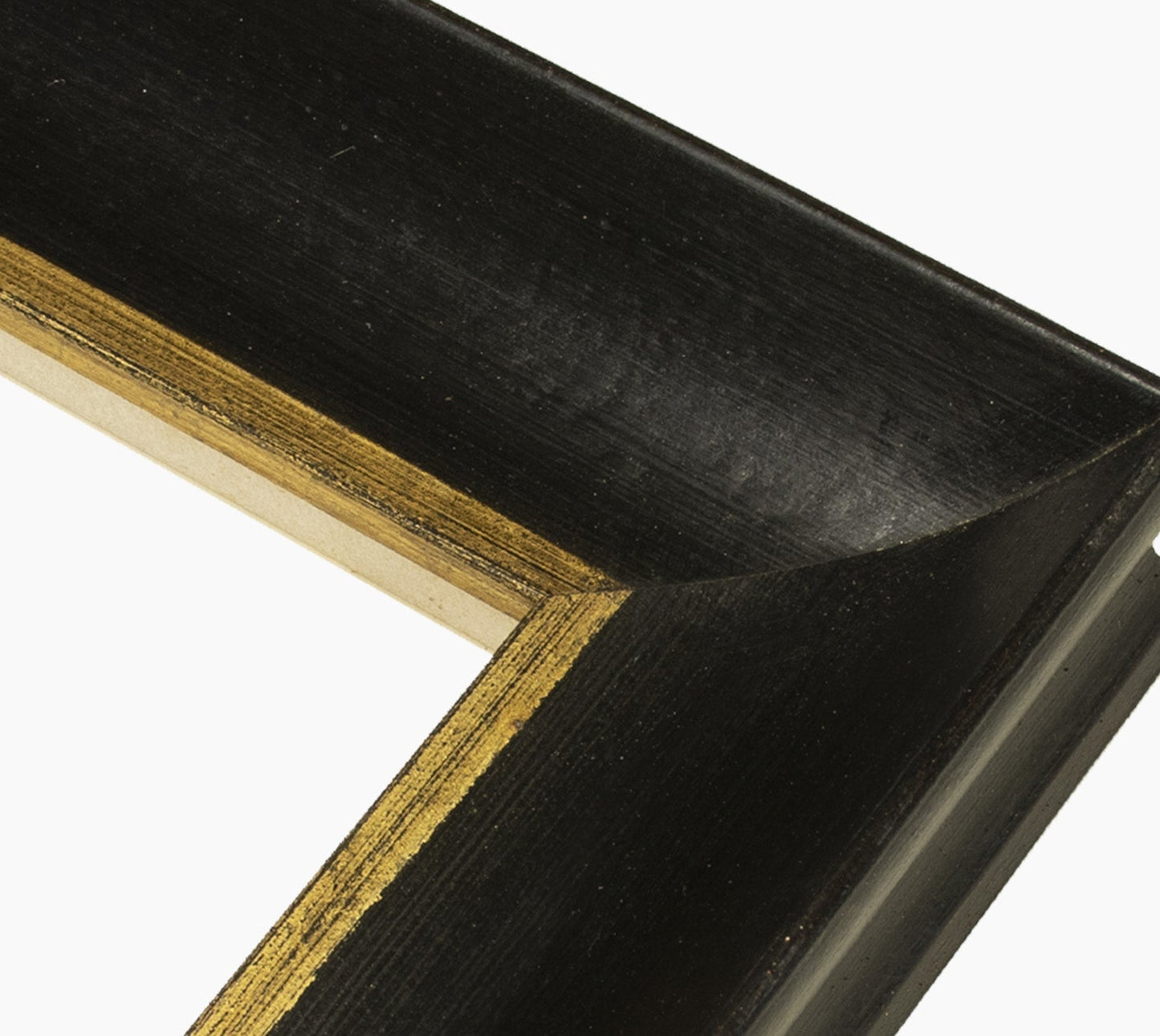 444.601 cadre en bois noire à cire avec fil d'or mesure de profil 65x55 mm Lombarda cornici S.n.c.