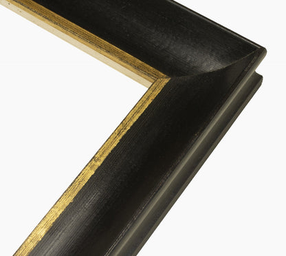 444.601 cadre en bois noire à cire avec fil d'or mesure de profil 65x55 mm Lombarda cornici S.n.c.