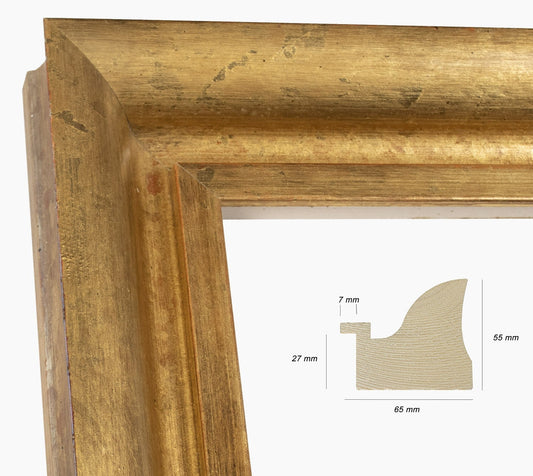 445.010 cadre en bois à la feuille d'or mesure de profil 65x55 mm Lombarda cornici S.n.c.