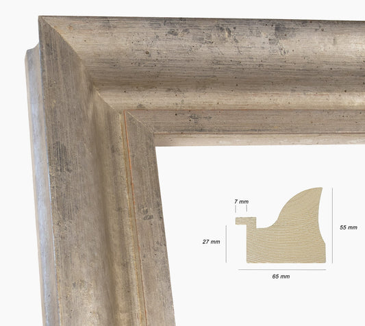 445.011 cadre en bois à la feuille d'argent mesure de profil 65x55 mm Lombarda cornici S.n.c.