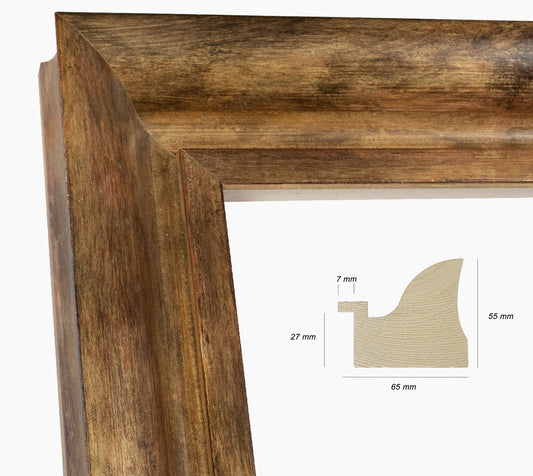 445.230 cadre en bois à la feuille d'or antique mesure de profil 65x55 mm Lombarda cornici S.n.c.