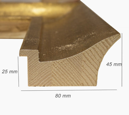 448.010 cadre en bois à la feuille d'or mesure de profil 80x45 mm Lombarda cornici S.n.c.