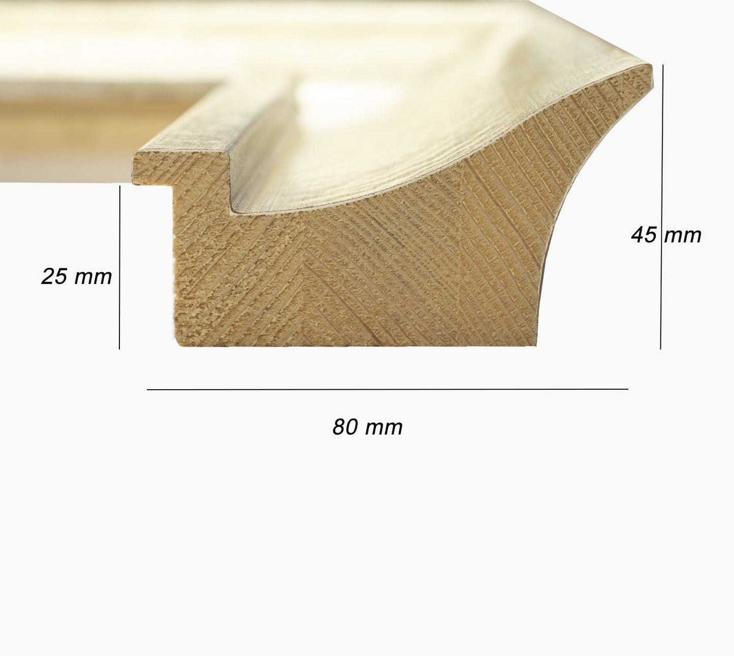 448.011 cadre en bois à la feuille d'argent mesure de profil 80x45 mm Lombarda cornici S.n.c.