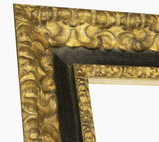 4480.601 cadre en bois à la feuille d'or gorge noire mesure de profil 80x50 mm Lombarda cornici S.n.c.