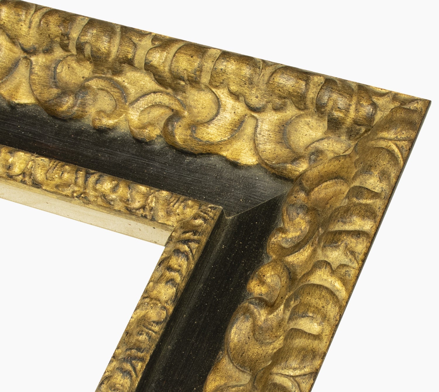 4480.601 cadre en bois à la feuille d'or gorge noire mesure de profil 80x50 mm Lombarda cornici S.n.c.