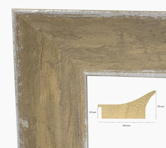 449.451 cadre en bois sable avec de l'argent mesure de profil 100x50 mm Lombarda cornici S.n.c.