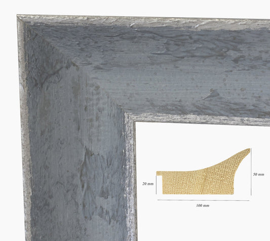 449.453 cadre en bois papier de sucre avec argent mesure de profil 100x50 mm Lombarda cornici S.n.c.