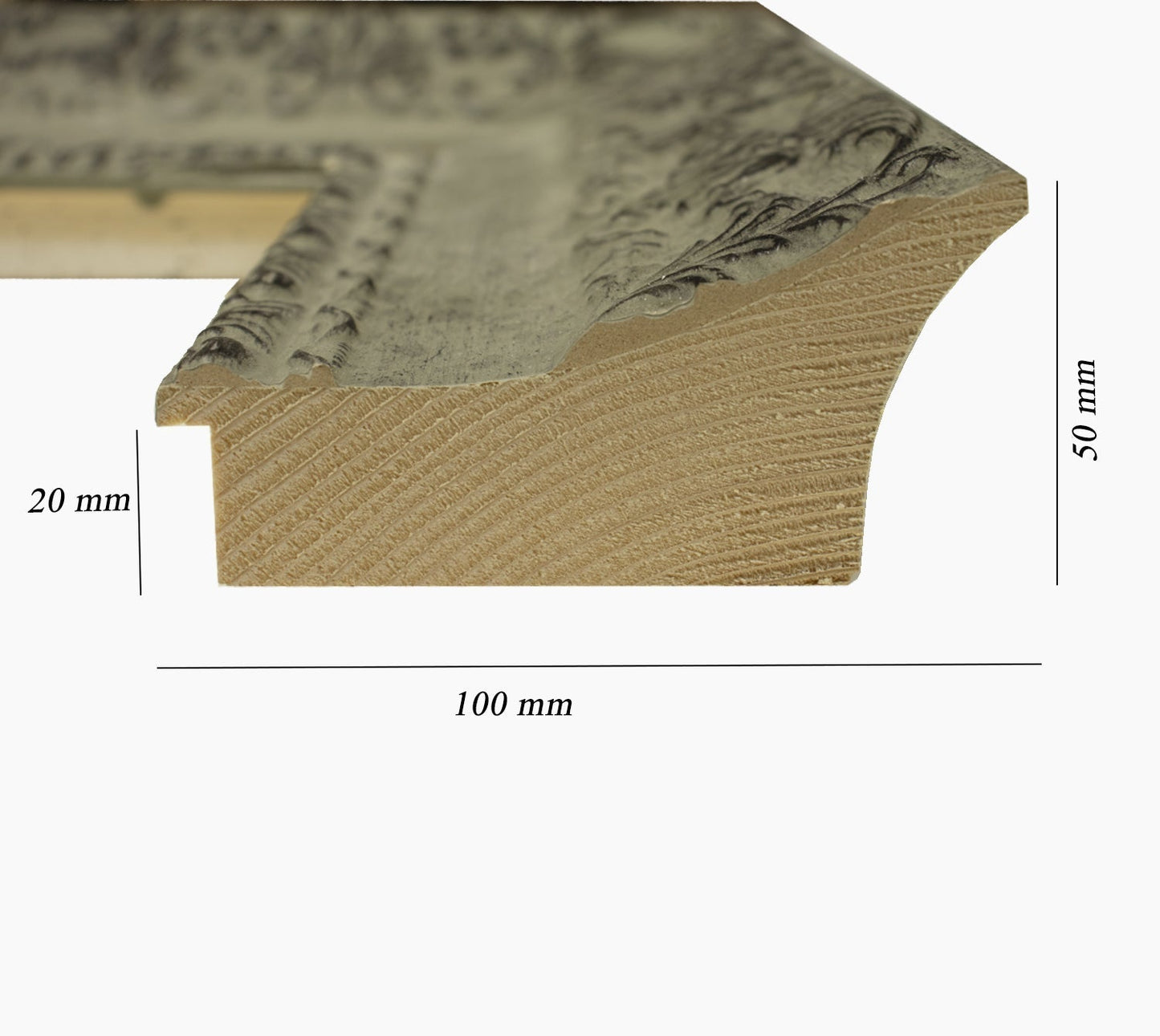 4900.2002 vert dégradé noir mesure de profil 100x50 mm Lombarda cornici S.n.c.