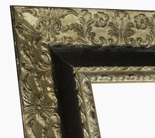 4900.602 cadre en bois à la feuille d' argent gorge noire mesure de profil 100x50 mm Lombarda cornici S.n.c.