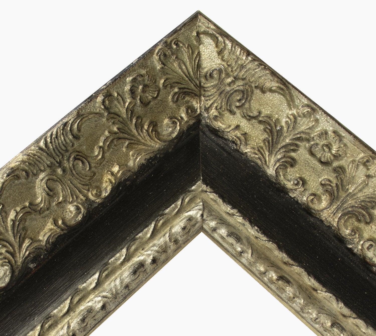 4900.602 cadre en bois à la feuille d' argent gorge noire mesure de profil 100x50 mm Lombarda cornici S.n.c.