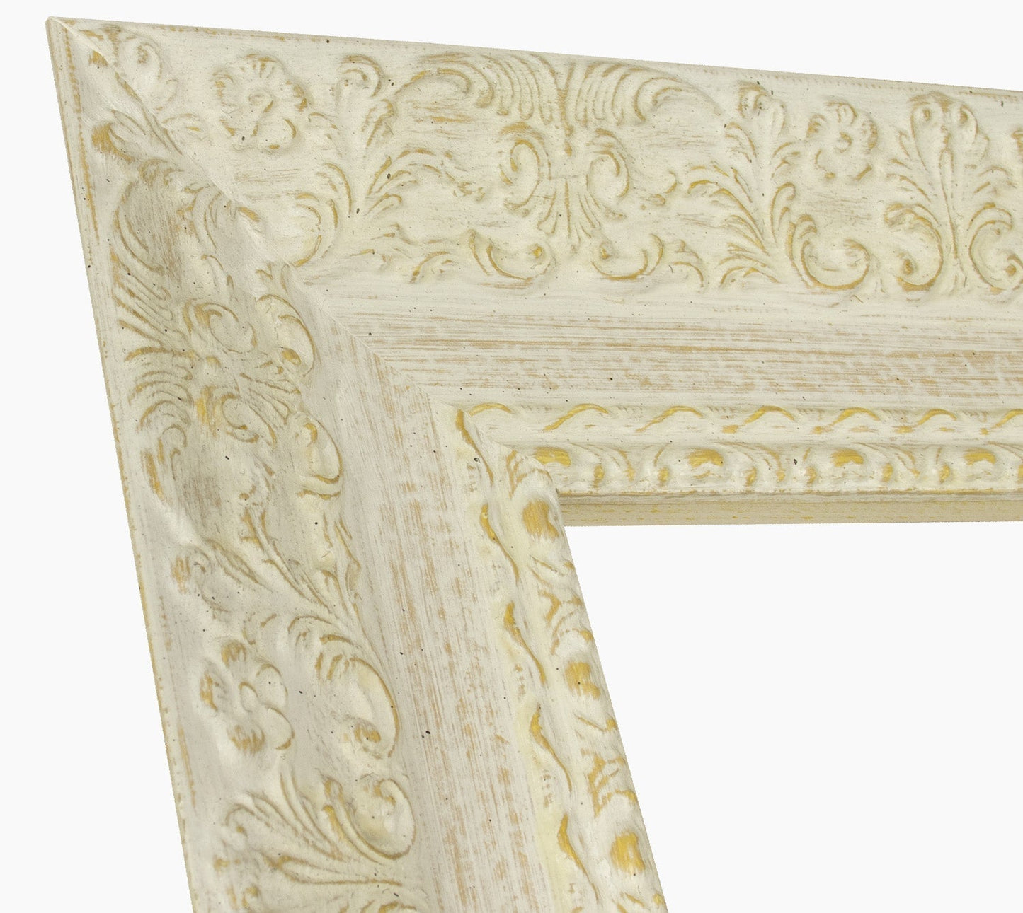 4900.915 cornice in legno bianco fondo ocra misure profilo 100x50 mm –  Lombarda cornici s.n.c.