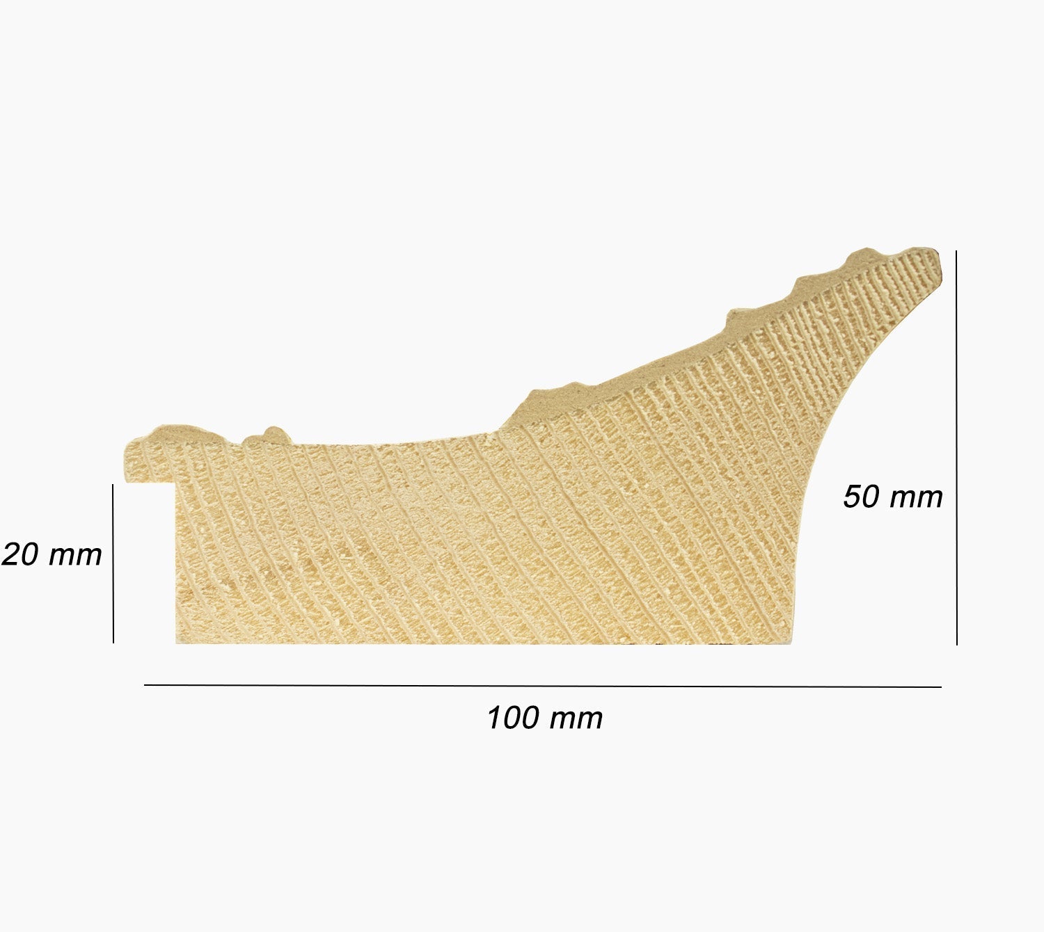 4900.920 cornice in legno bianco fondo marrone misure profilo 100x50 m –  Lombarda cornici s.n.c.