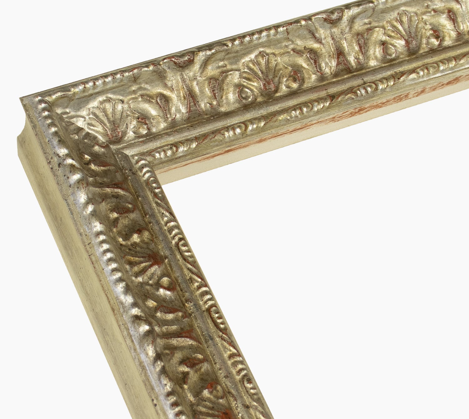 496.011 cadre en bois à la feuille d'argent Largeur 45mm - Hauteur 50mm Artisan cadre by Lombarda cornici S.n.c.