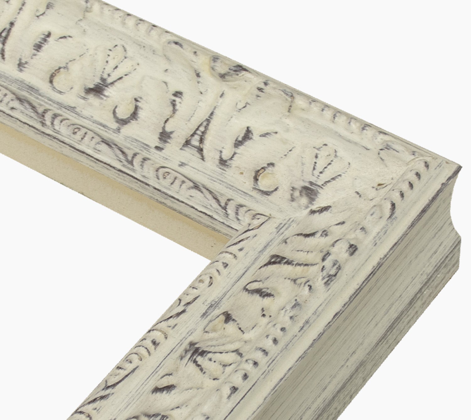 496.920 cadre en bois blanc avec fond marron mesure de profil 45x50 mm Lombarda cornici S.n.c.