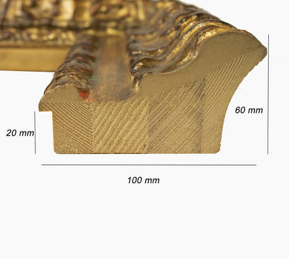 4980.230 cadre en bois à la feuille d'or antique mesure de profil 100x60 mm Lombarda cornici S.n.c.