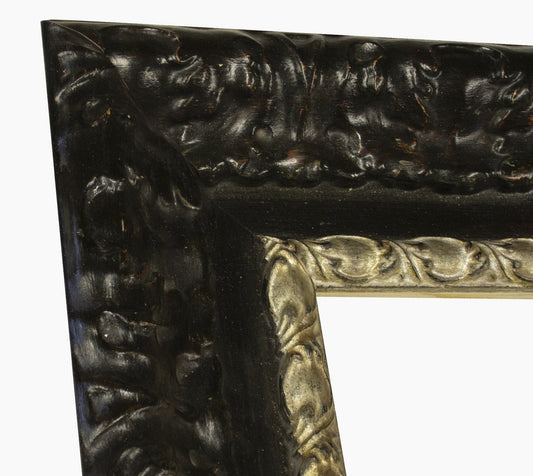 4980.602 cadre en bois noir avec fil d'argent mesure de profil 100x60 mm Lombarda cornici S.n.c.