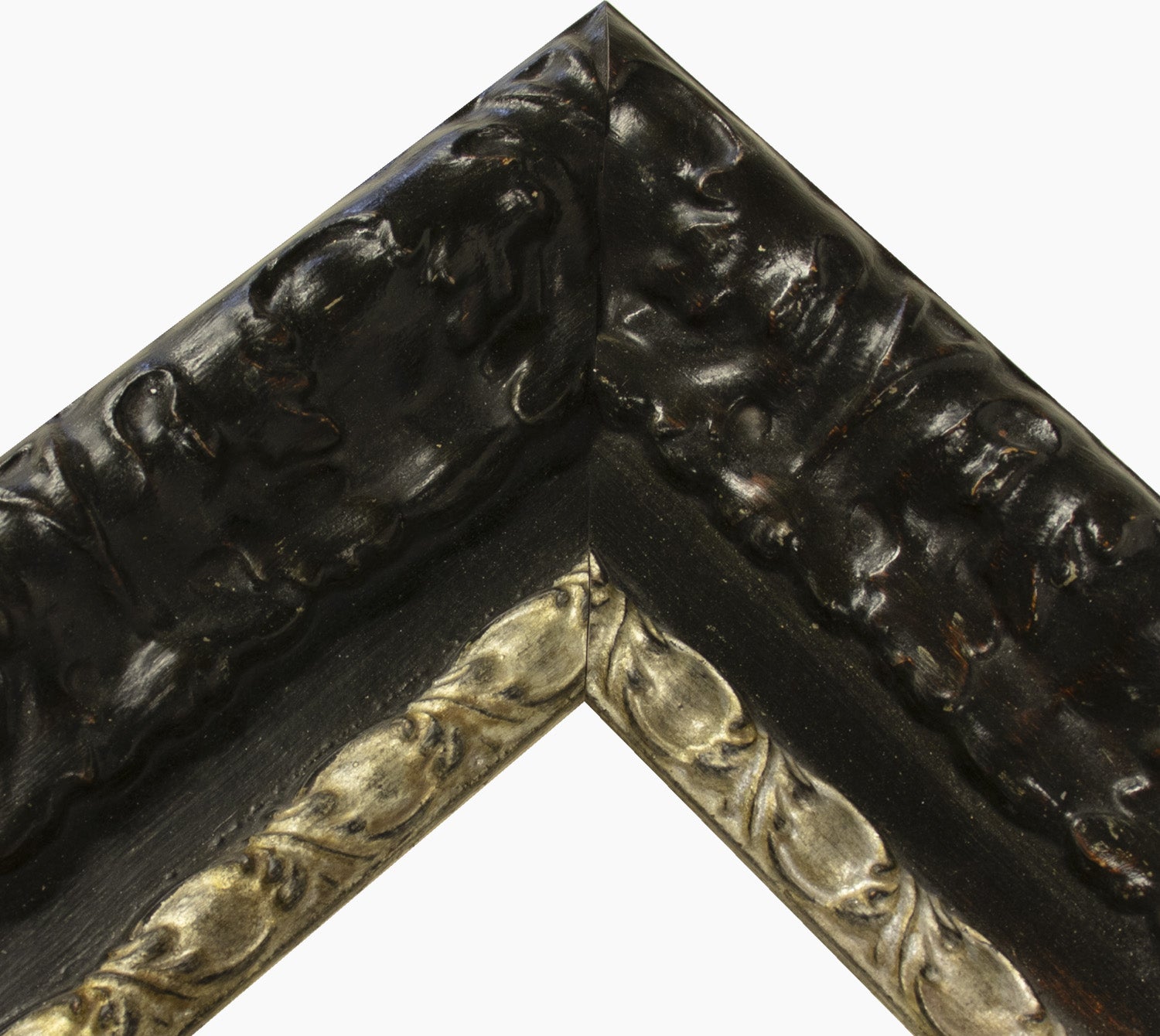 4980.602 cadre en bois noir avec fil d'argent mesure de profil 100x60 mm Lombarda cornici S.n.c.