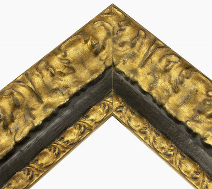4980.8601 cadre en bois à la feuille d'or à gorge noire mesure de profil 100x60 mm Lombarda cornici S.n.c.