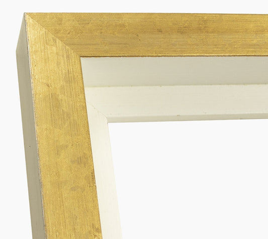 605.7998 cadre en bois blanc et or mesure de profil 60x55 mm Lombarda cornici S.n.c.