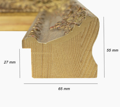 631.230 cadre en bois à la feuille d'or antique mesure de profil 65x55 mm Lombarda cornici S.n.c.