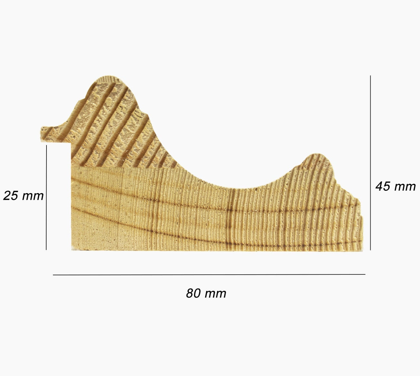 739.899 cadre en bois blanc avec de la cire mesure de profil 80x45 mm Lombarda cornici S.n.c.