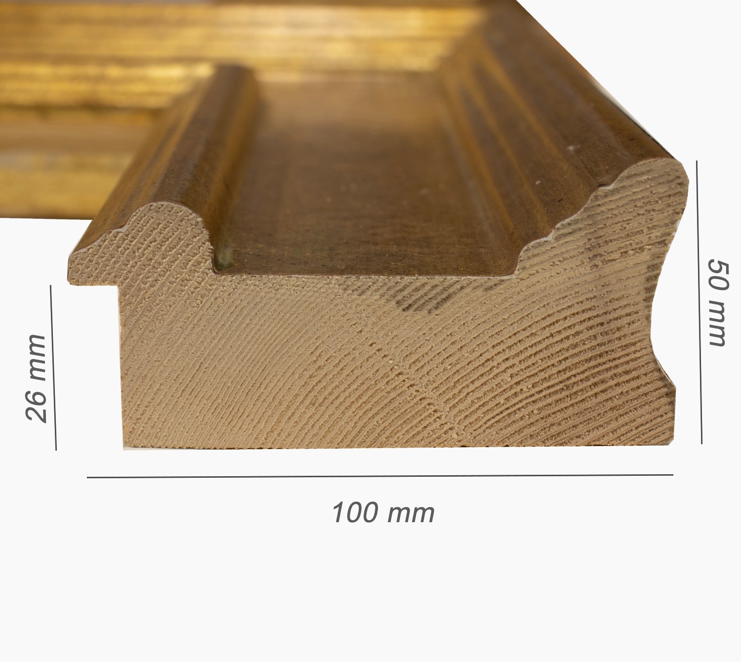 740.010 cadre en bois à la feuille d'or mesure de profil 100x50 mm Lombarda cornici S.n.c.