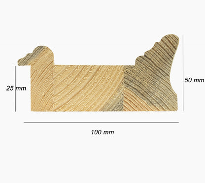 740.920 cadre en bois blanc avec fond marron mesure de profil 100x50 mm Lombarda cornici S.n.c.