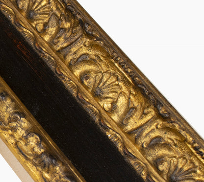 743.601 cadre en bois à la feuille d'or à gorge noire  mesure de profil 100x53 mm Lombarda cornici S.n.c.